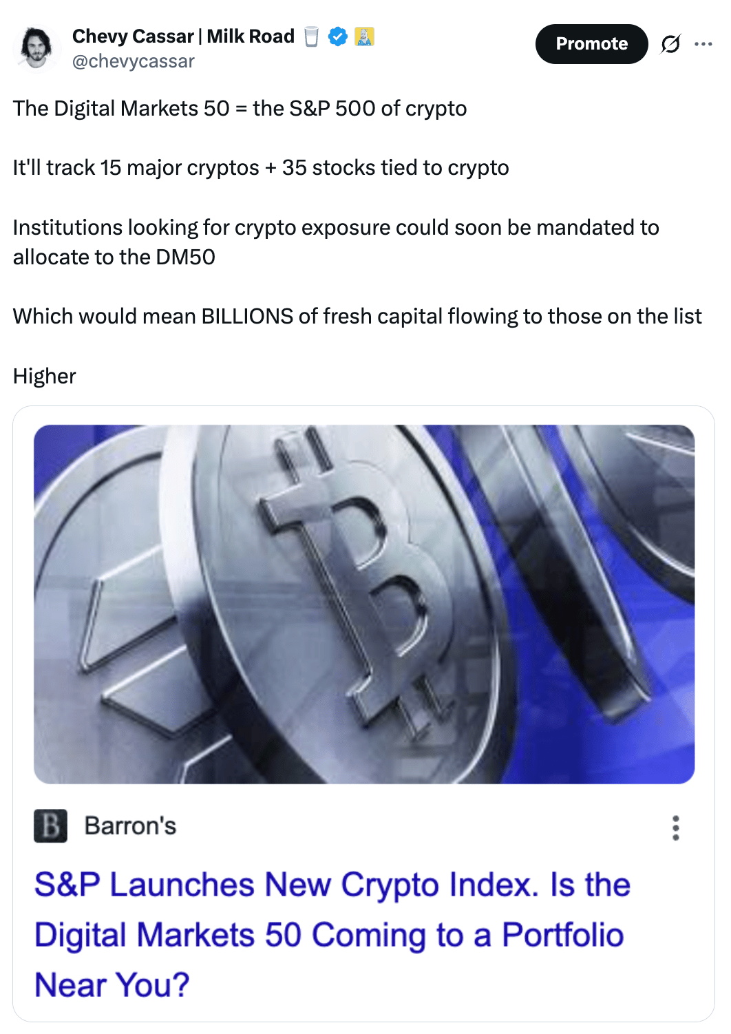 🥛 The S&P 500 of crypto 📊