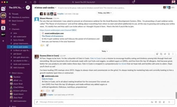 The DTC Slack Community Page