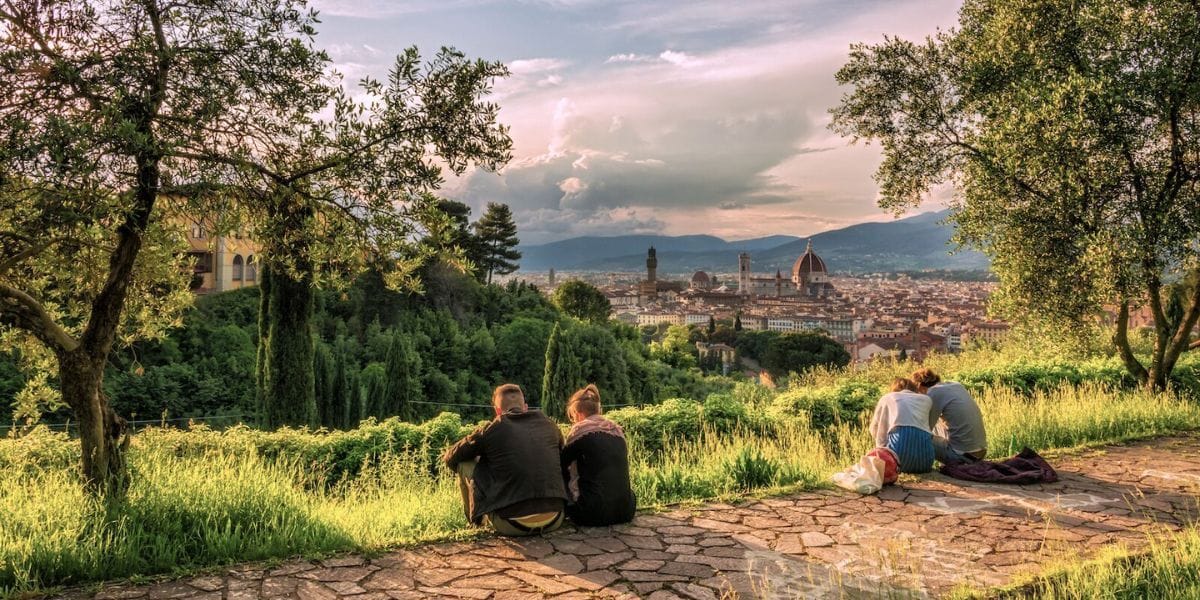 people enjoying the park in Italy - Giardino di Villa Strozzi