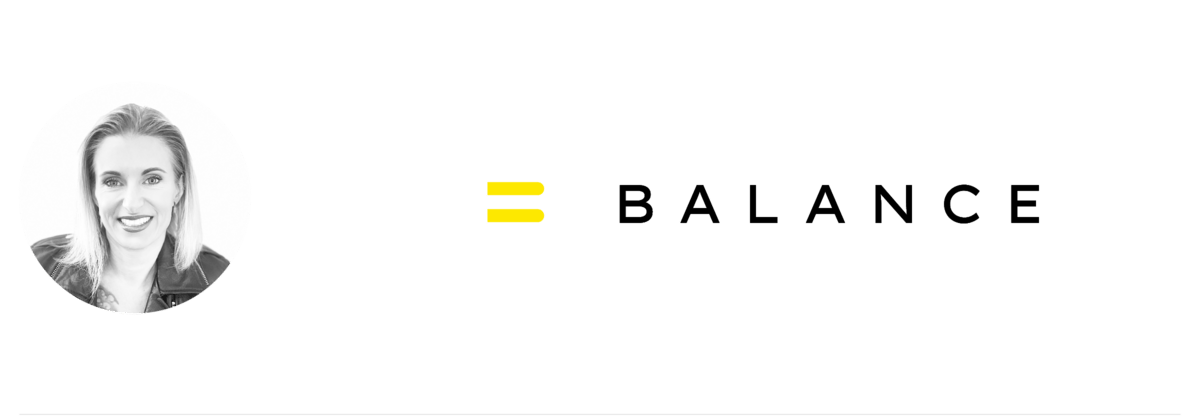 Bree Thomas headshot with Balance logo