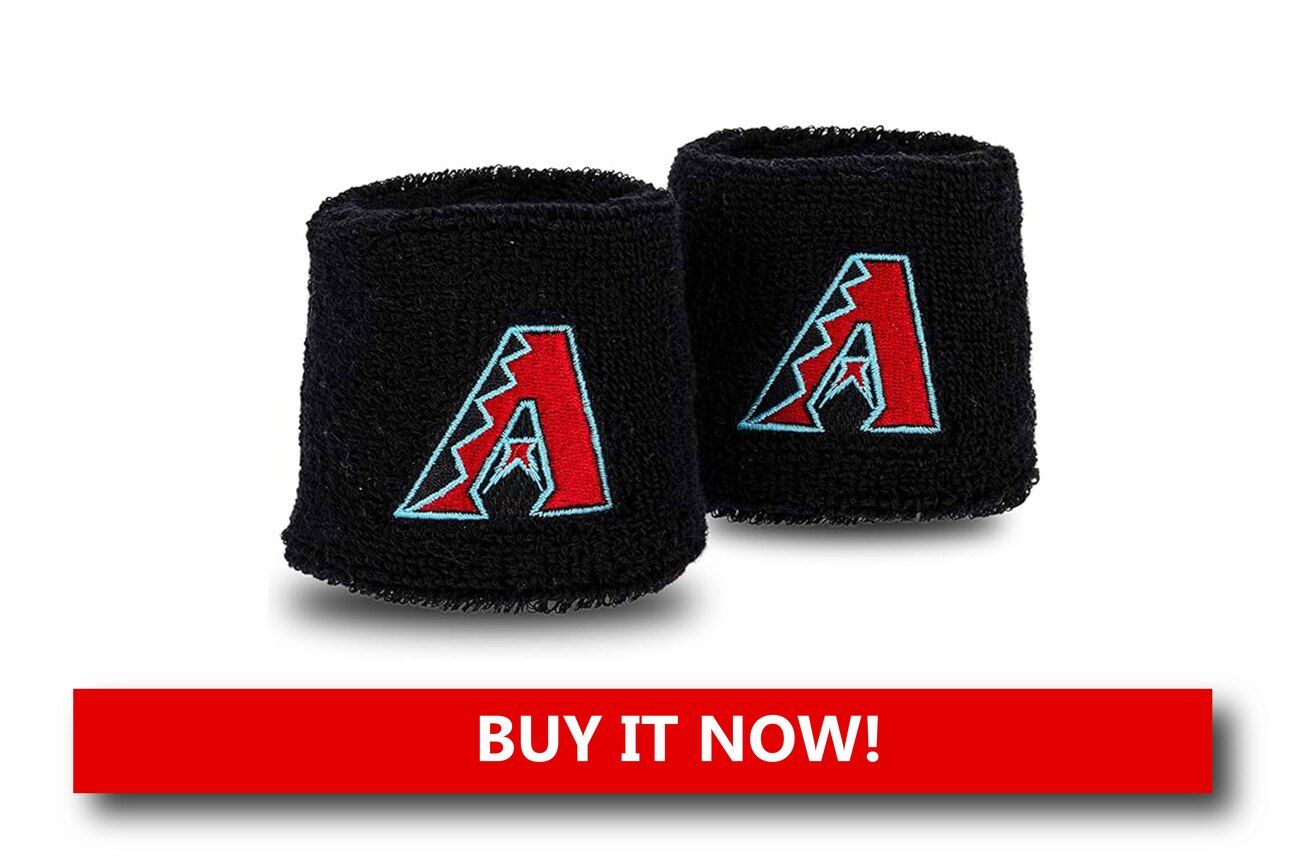 Arizona Diamondbacks Team Logo Wristbands A pair of stretch wristbands with the Diamondbacks logo. Designed for sweat absorption and fan flair, ideal for players, costumes, or casual wear.