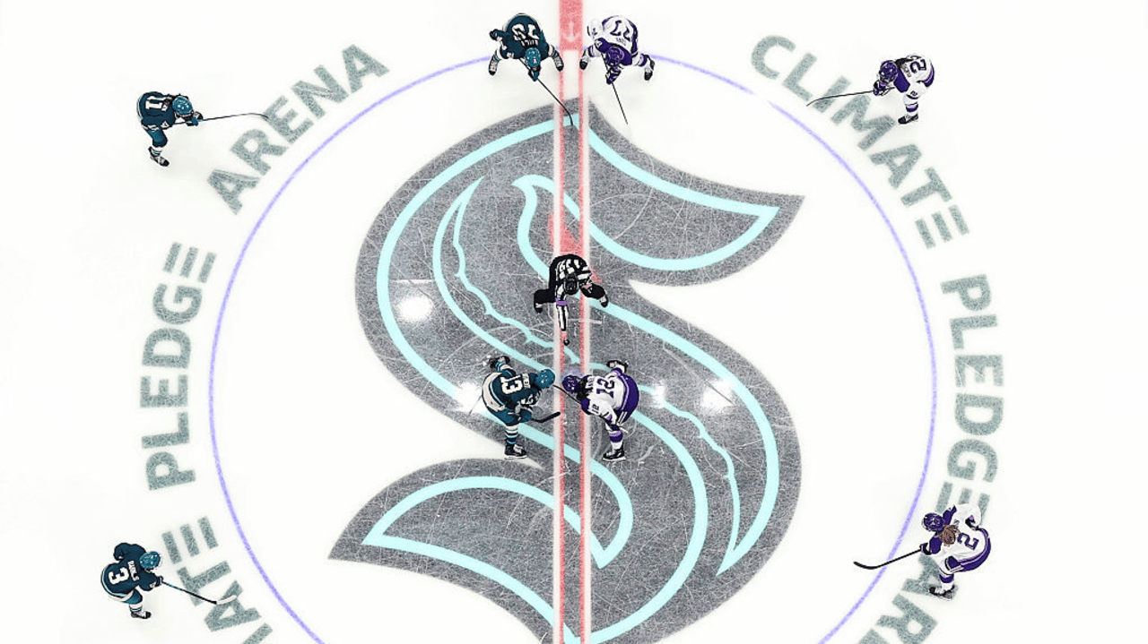 The opening puck drop during the Seattle Torrent's inaugural home opener against the Minnesota Frost at Climate Pledge Arena on November 28, 2025 in Seattle, Washington.