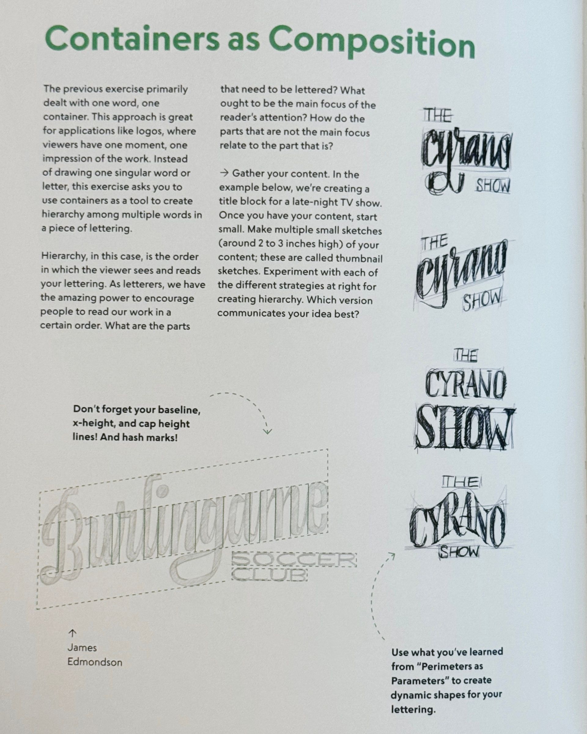 An example of the lessons inside the book, Let's Make Letters