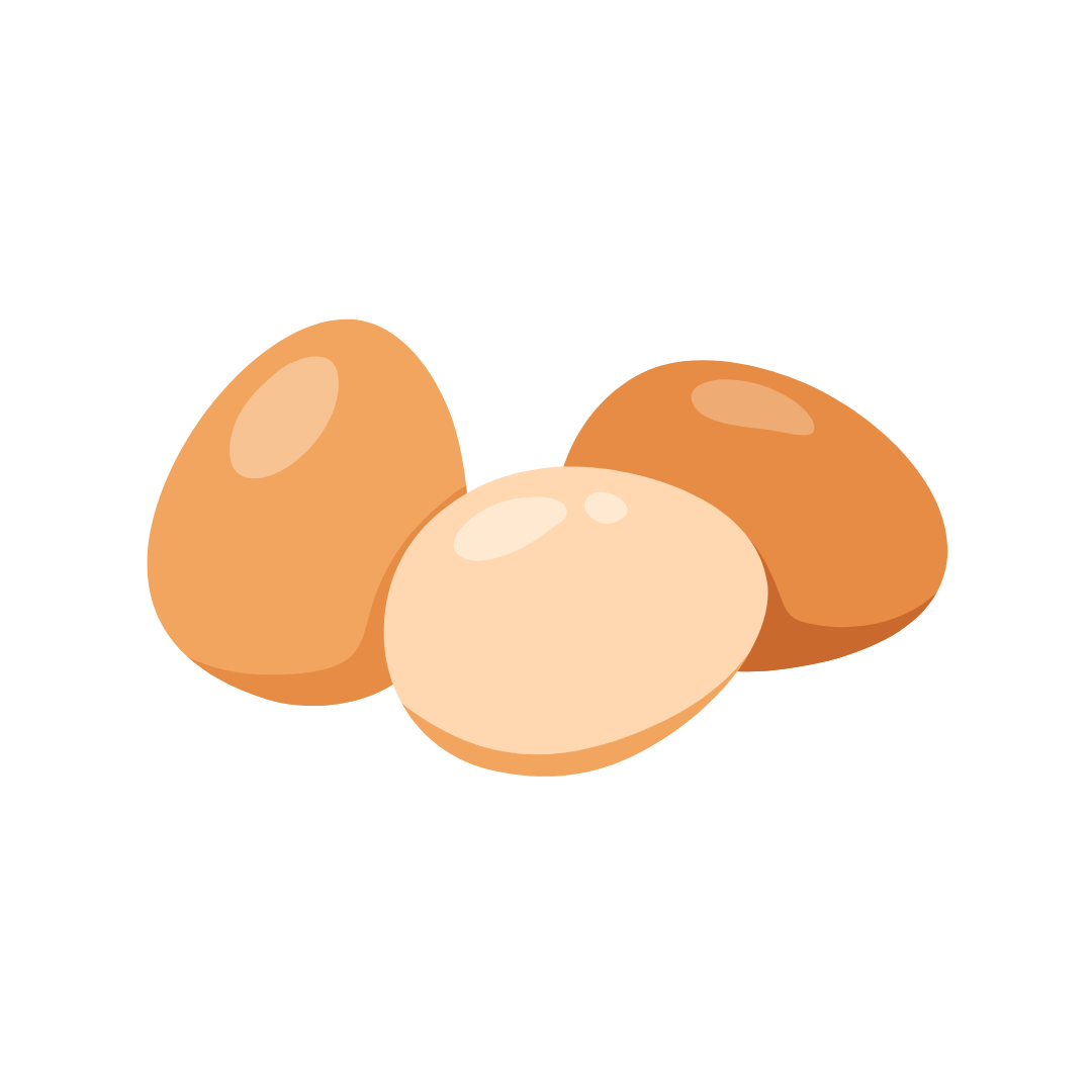 Three brown eggs