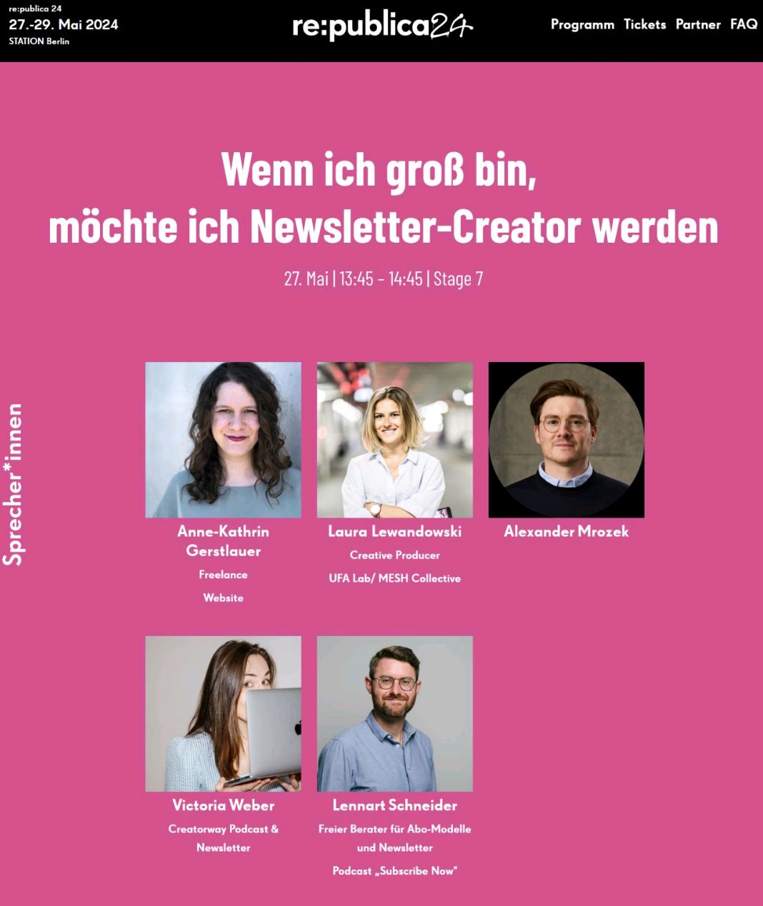 Tut mir ja sehr leid, dass ich selbst nicht auf der re:publice sein werde. Diesen Panel-Talk hätte ich mit Sicherheit gehört – und dann hoffentlich alle Speaker:innen auch einmal persönlich im real life kennengelernt. 
