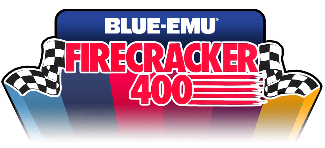 The 2021 Blue-Emu Firecracker 400 Logo