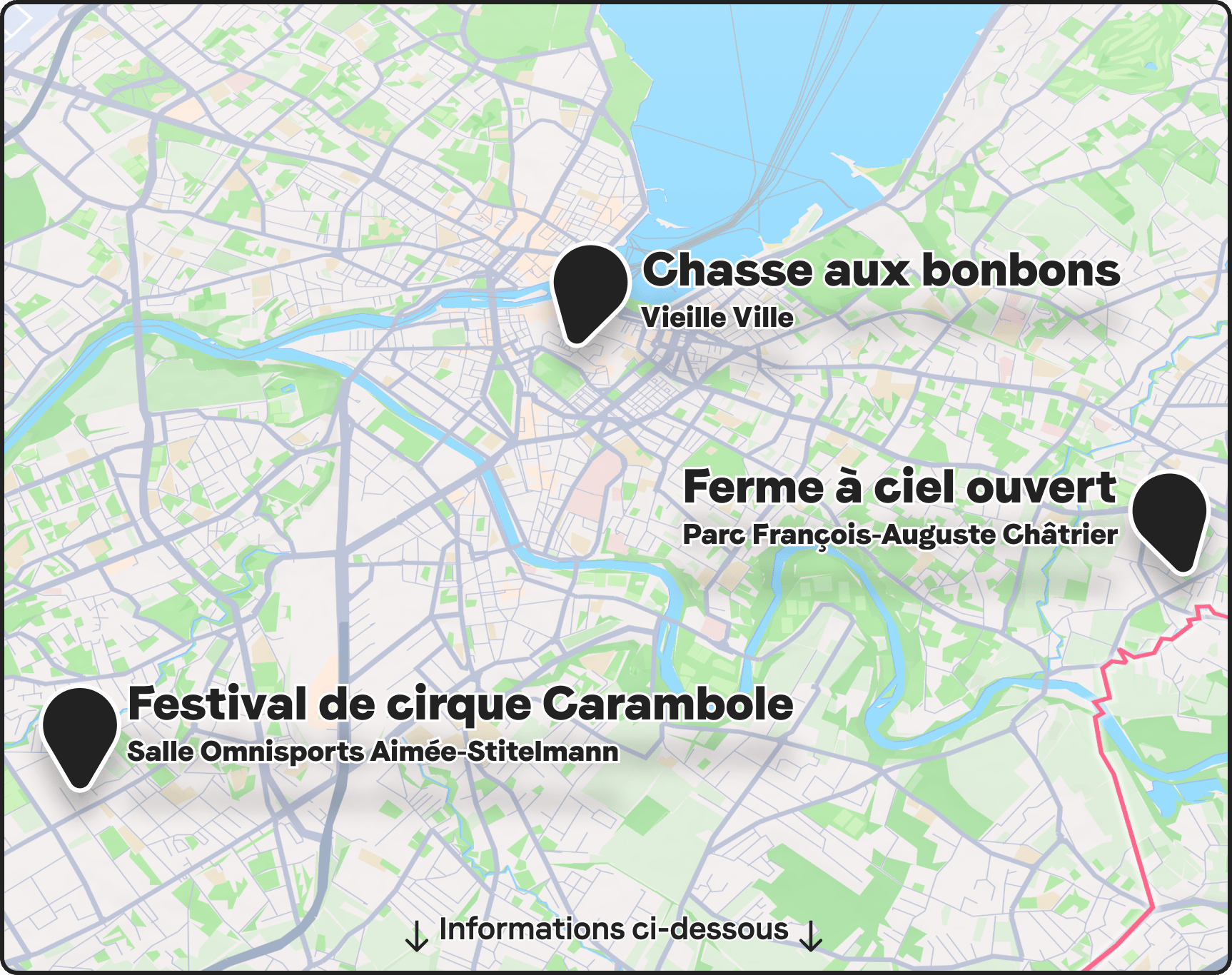 carte des événements à ne pas manquer