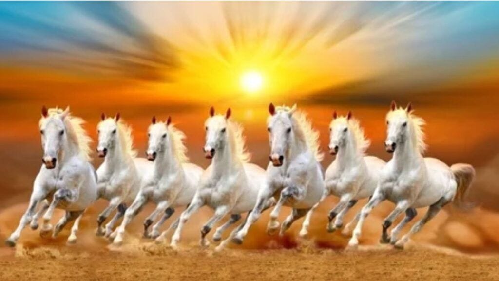 7 Horses picture with landscape