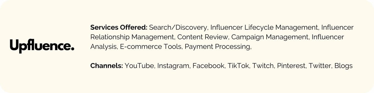 upfluence services offered - Best influencer Marketing app - Review by Techkzar