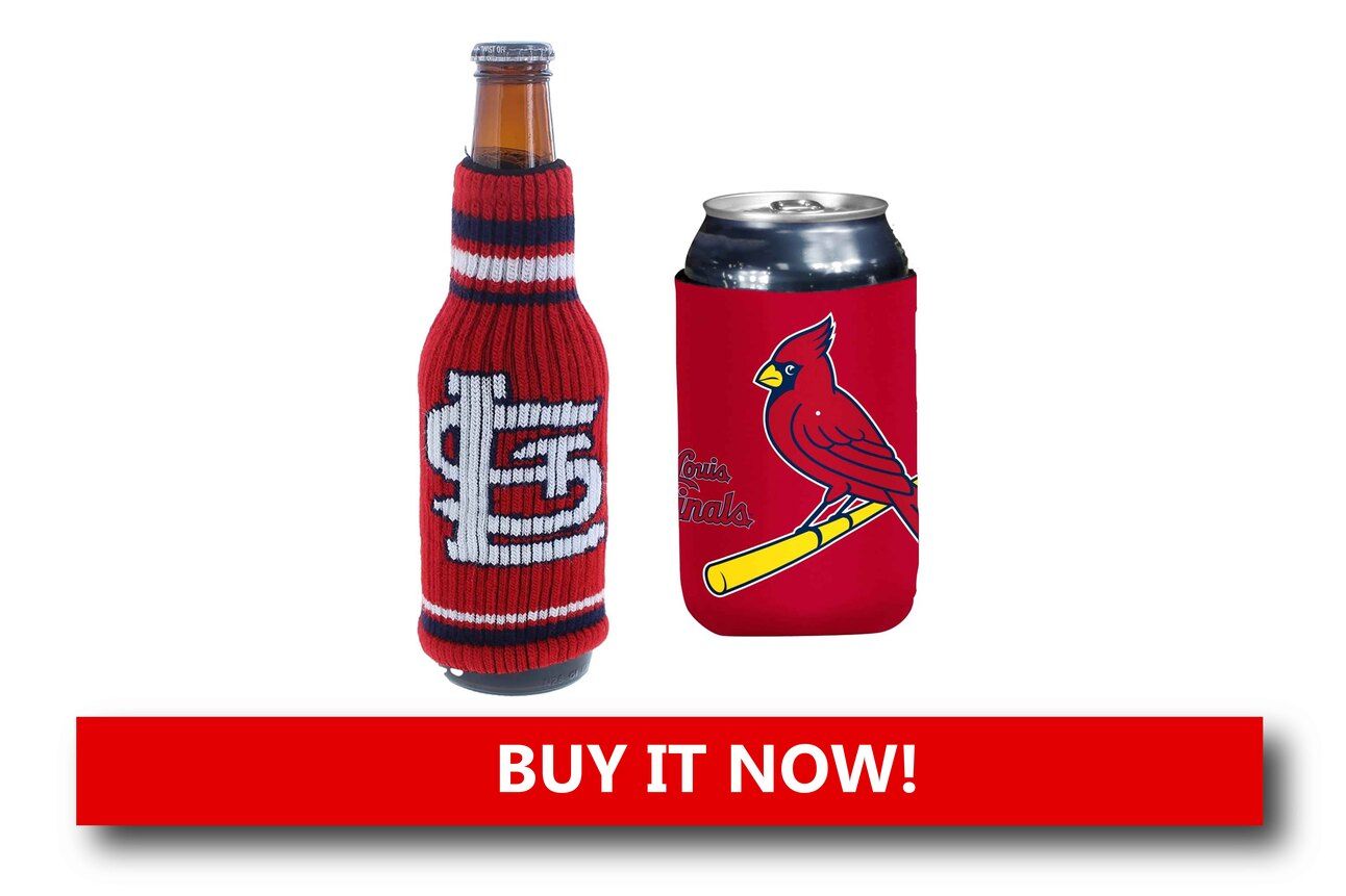 St. Louis Cardinals Can & Bottle Holder Insulator An insulated can cooler with the Cardinals logo, designed to fit most bottles and cans. Keeps beverages cold while adding a sporty, team-themed touch to gatherings.