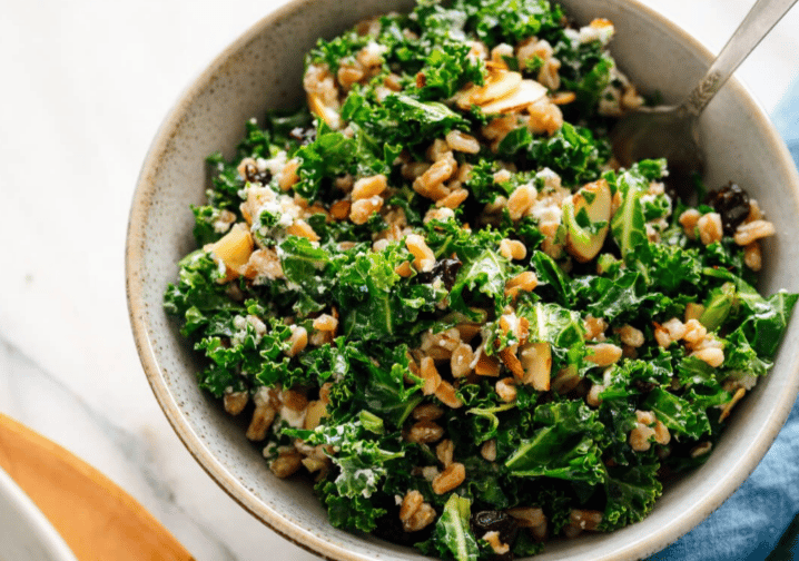 Farro and Kale Salad with Goat Cheese