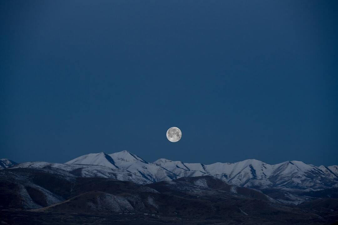 Full moon over the mountains