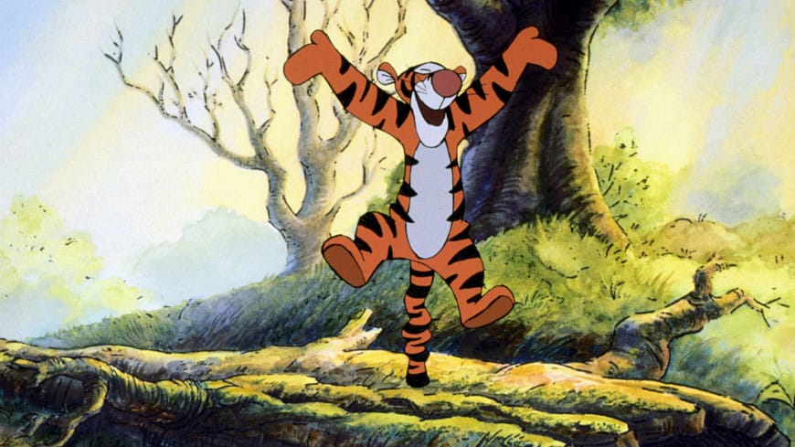Tigger leaping in the air