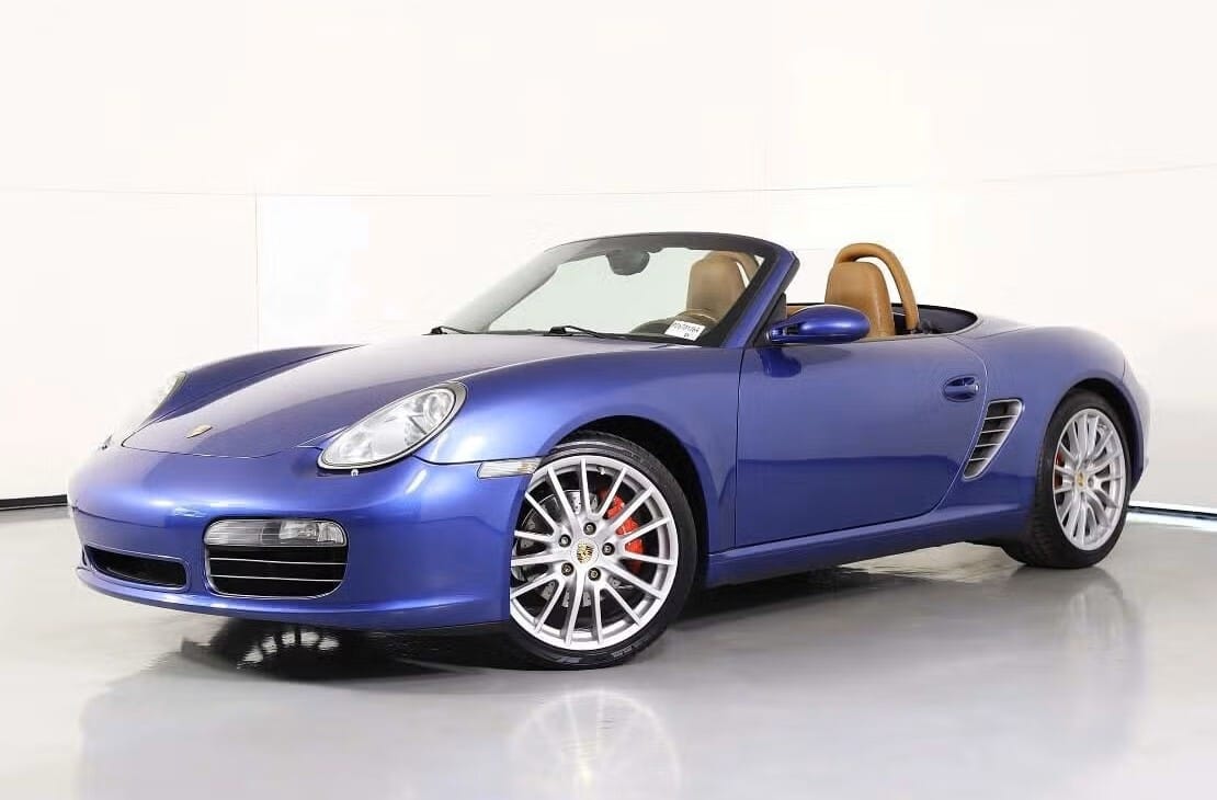 2008 Porsche Boxster S in Cobalt Blue Metallic, photographed by Porsche of Tucson, showing the rare factory color and clean exterior condition