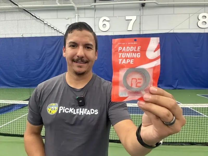 Stephen Mijangos with Paddle Tuning Tape from Pickleball Effect