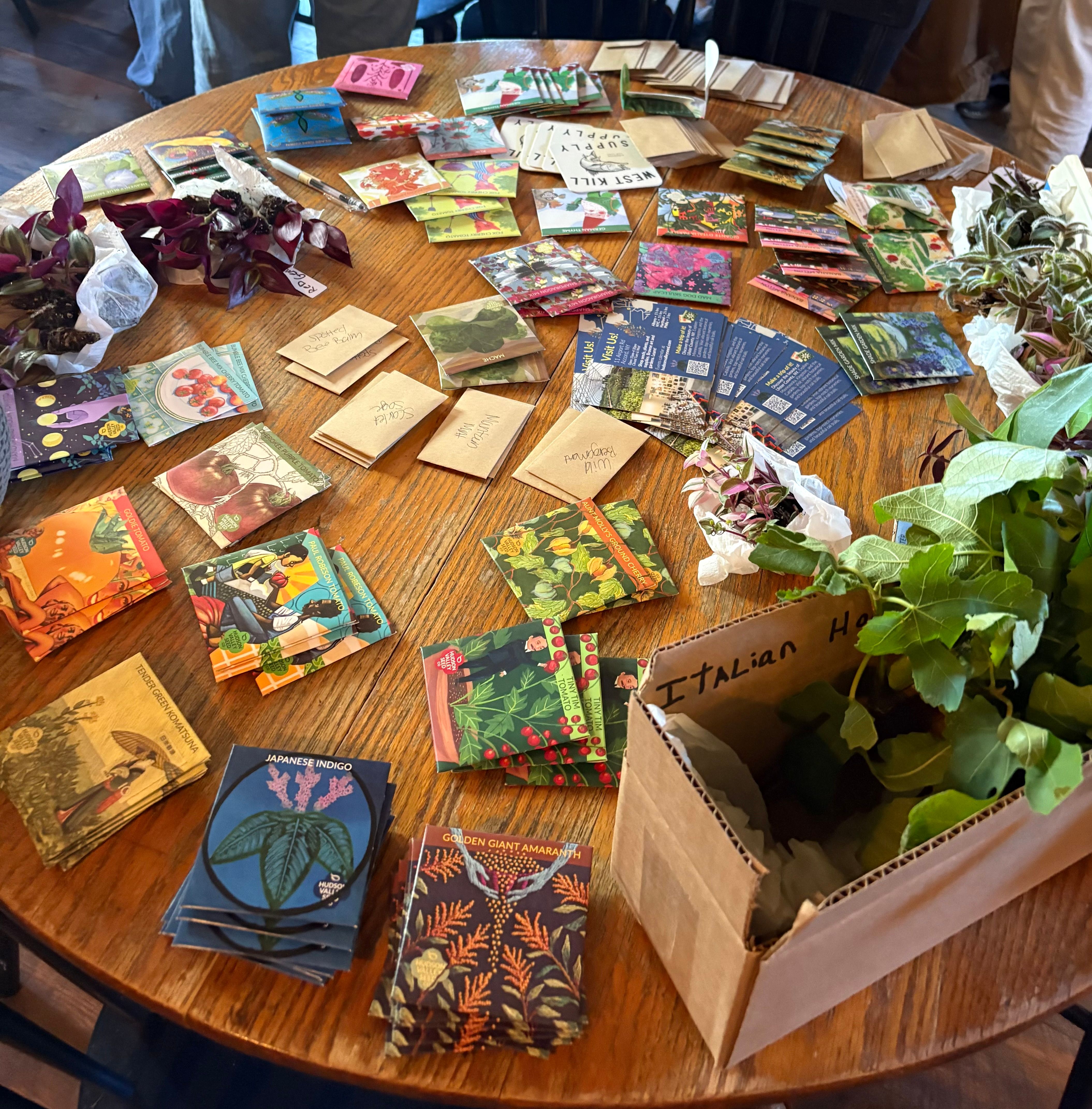 More seeds and cuttings and such on another circular table