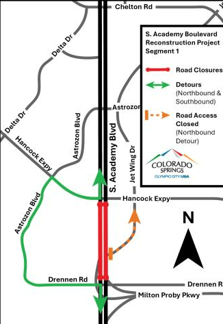 Road Work Continues on S Academy