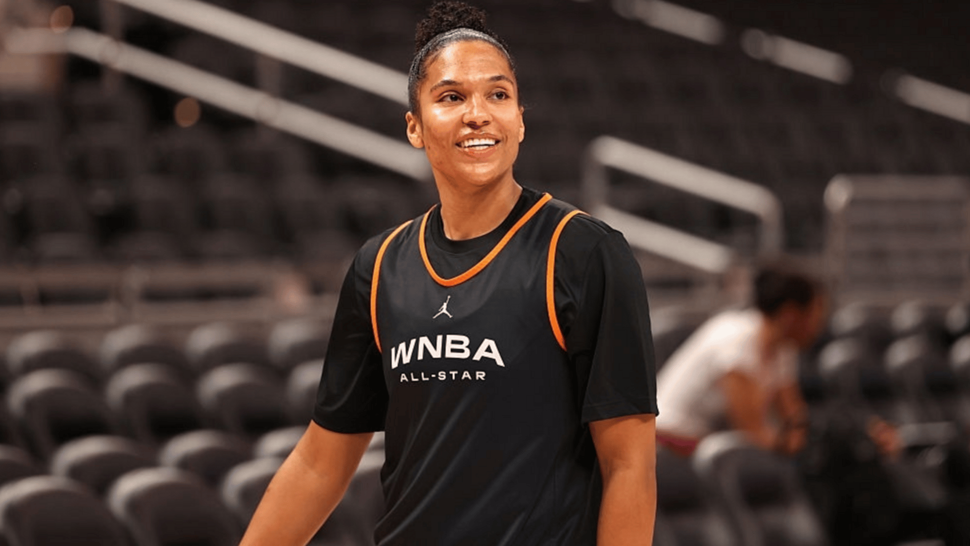 Alyssa Thomas #25 of the Phoenix Mercury looks on during the AT&T WNBA All-Star 2025 Practice Sessions