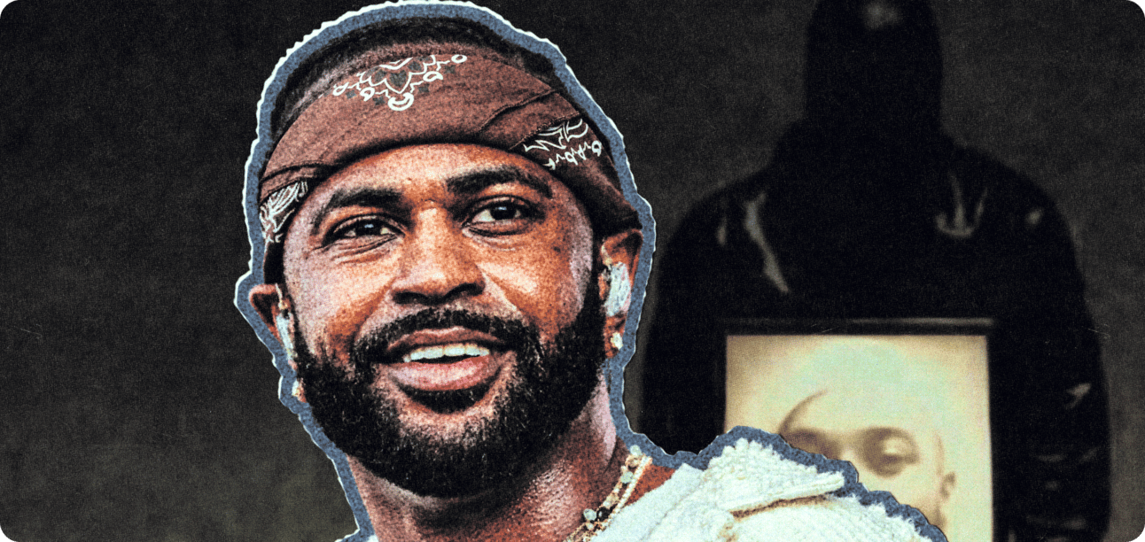 Big Sean wearing a bandana