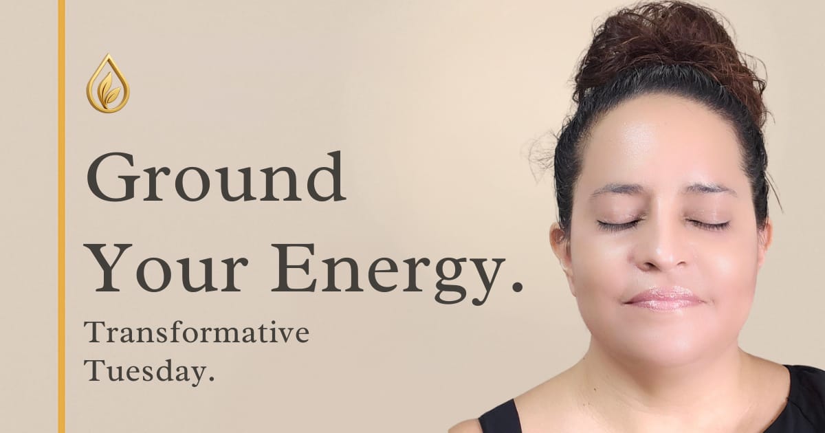 Jenice Story practicing a grounding ritual with eyes closed, representing calm, clarity, and the start of Glow Week.