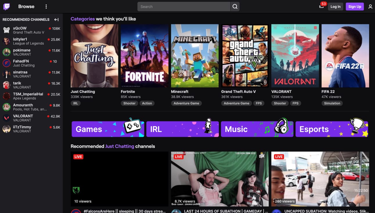 Twitch - Video Game Live Streaming | Best YouTube Alternatives by Techkzar