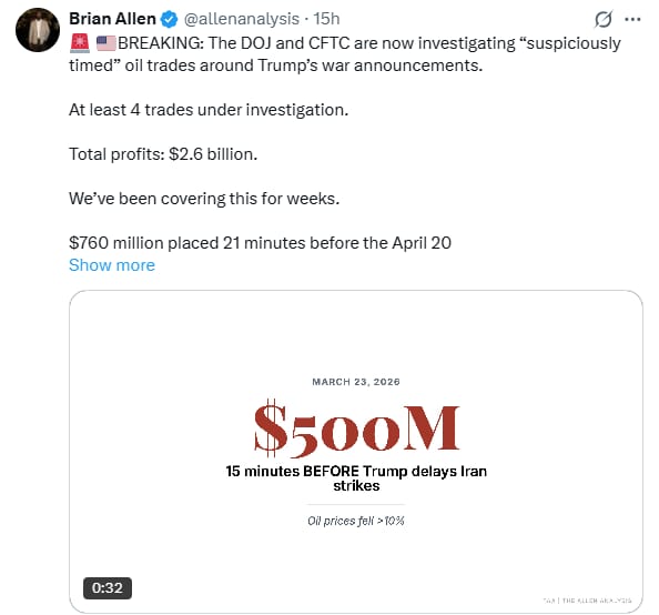 doj-and-cftc-investigate-suspiciously-timed-oil-trades 