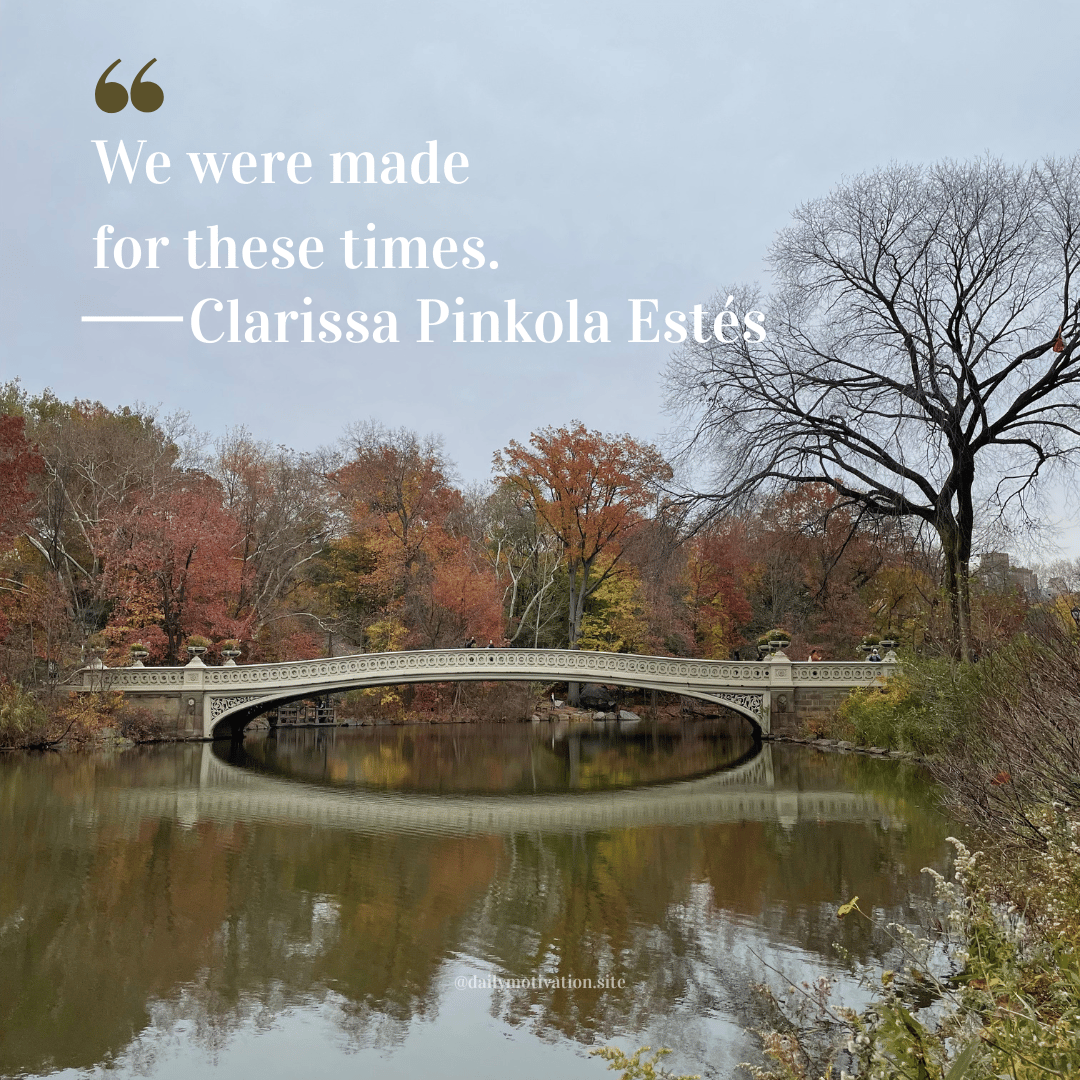 We were made for these times. Clarissa Pinkola Estes