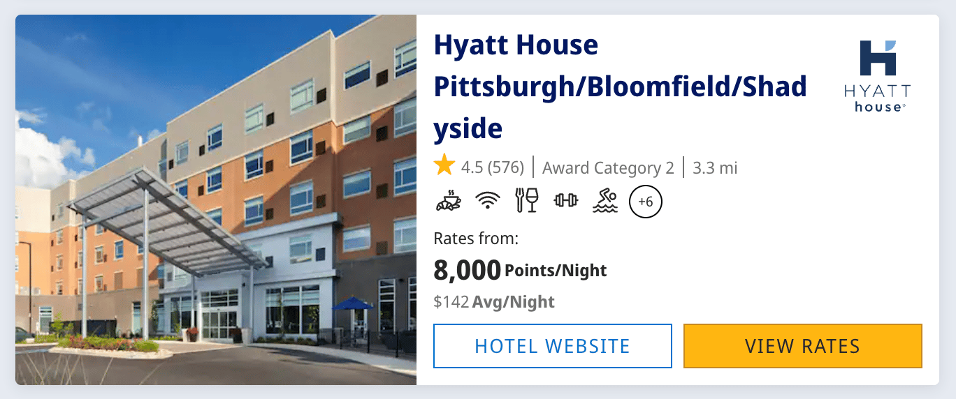 Hyatt House Pittsburgh for 8,000 points