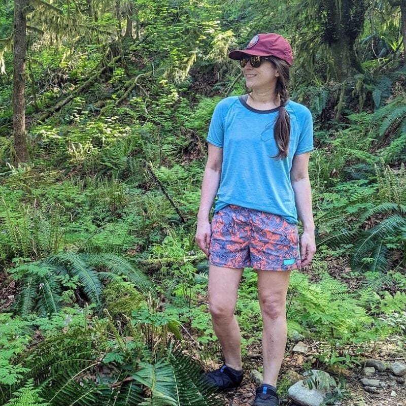 Suzie Dundas, outdoor editor, testing some shorts