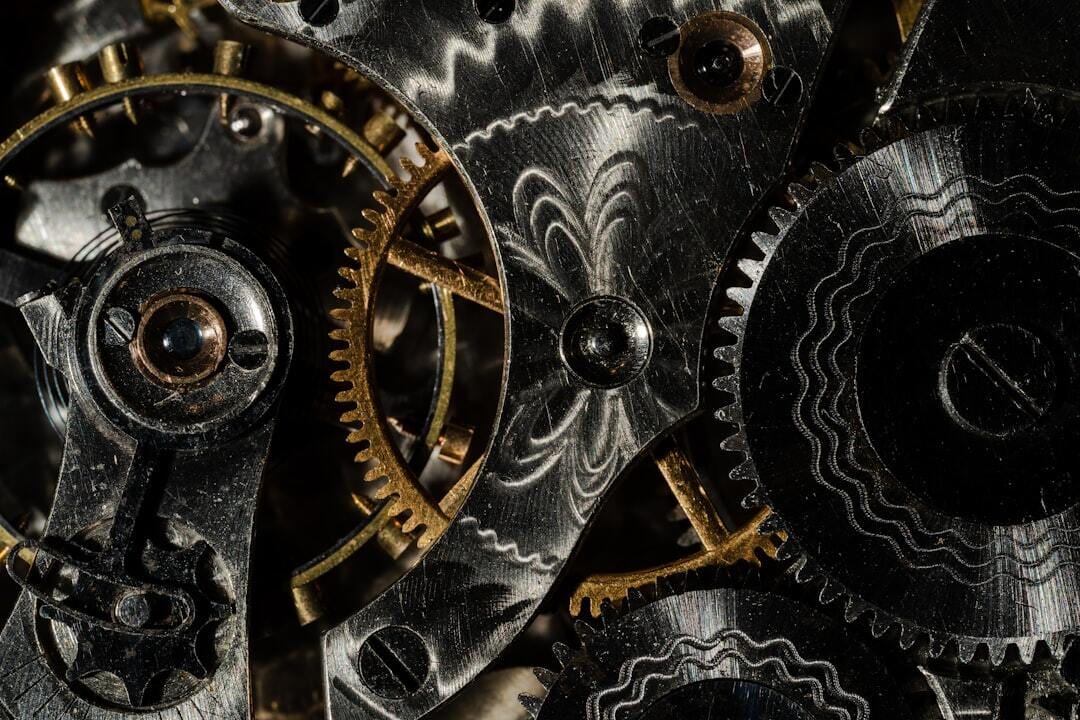 inside gears of a pocket watch