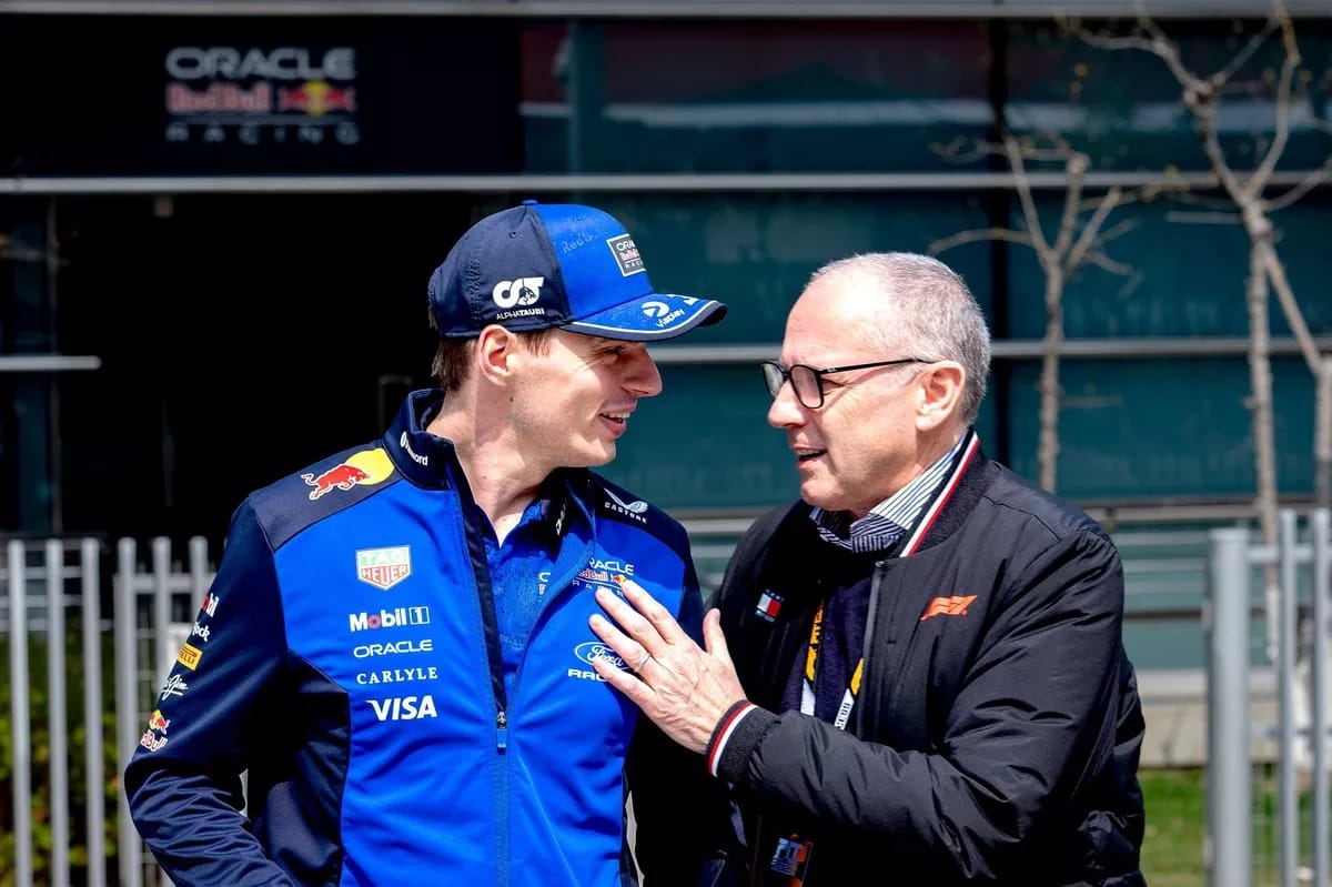 Max Verstappen and Stefano Domenicali