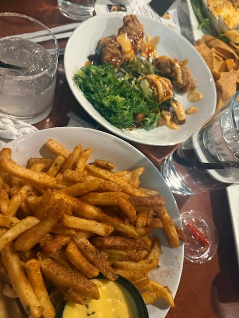 Crab fries are seasoned with a crab spice blend