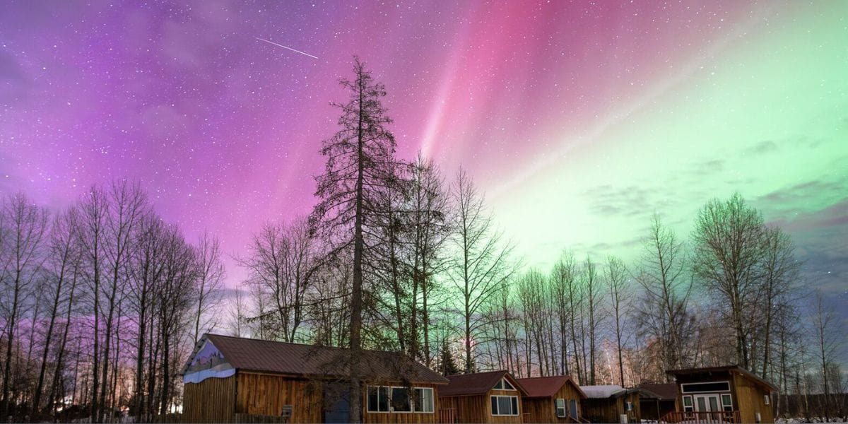 the Northern Lights over a home