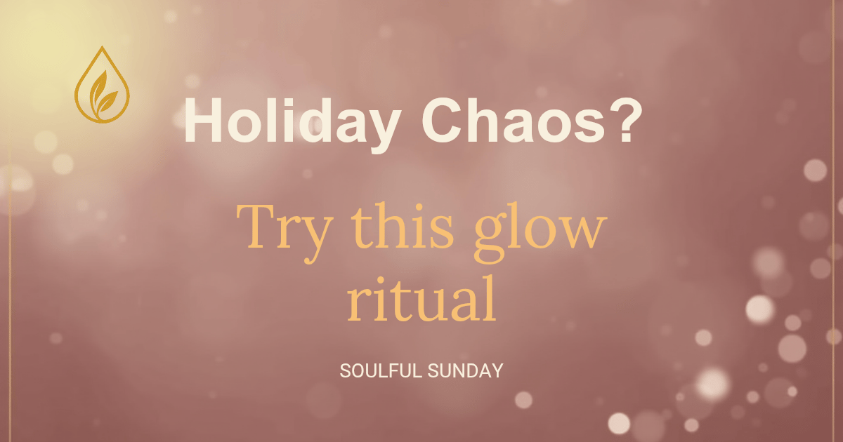 Soulful Sunday grounding ritual thumbnail with soft mauve and gold glow backdrop