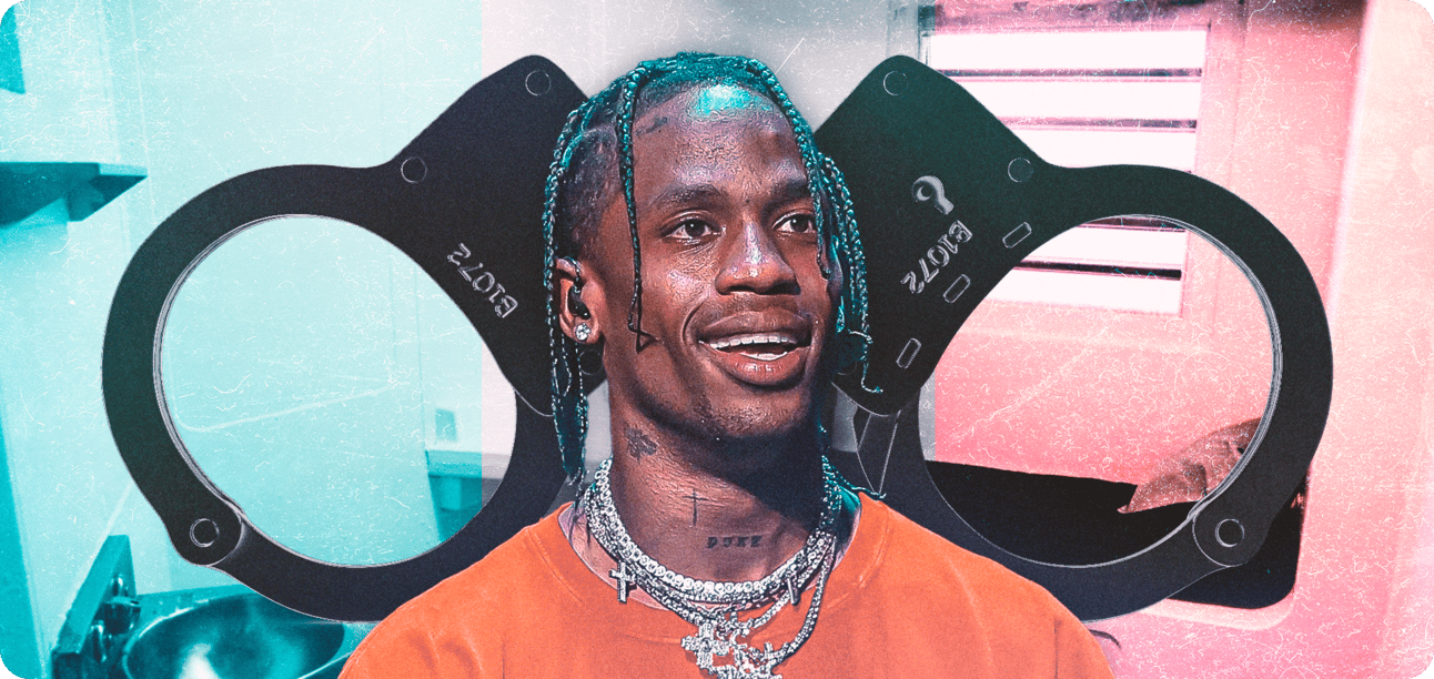 Travis Scott with handcuffs