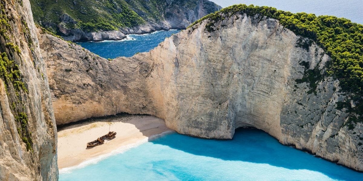 shipwreck off an island in Greece