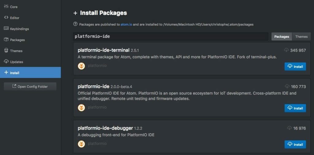 Platformio install packages 1024x505 - Build your connected temperature / humidity sensor