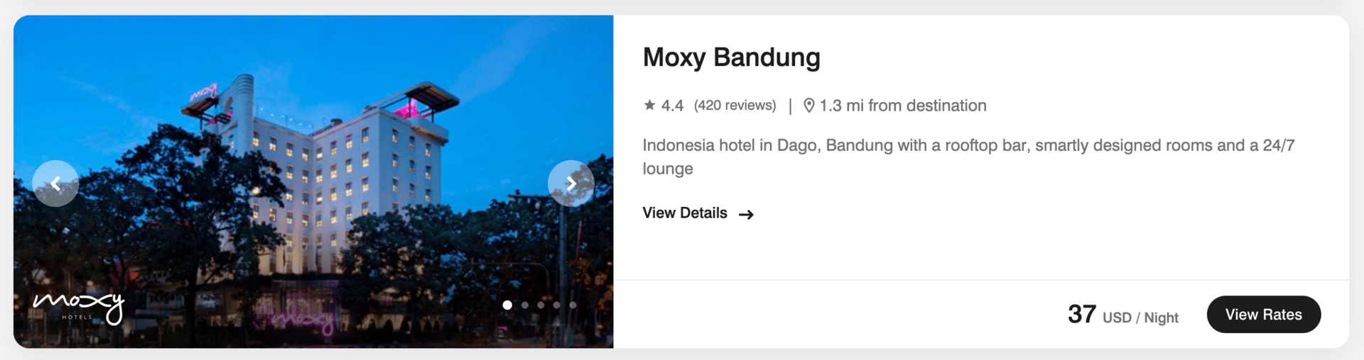 Moxy Bandung for $37