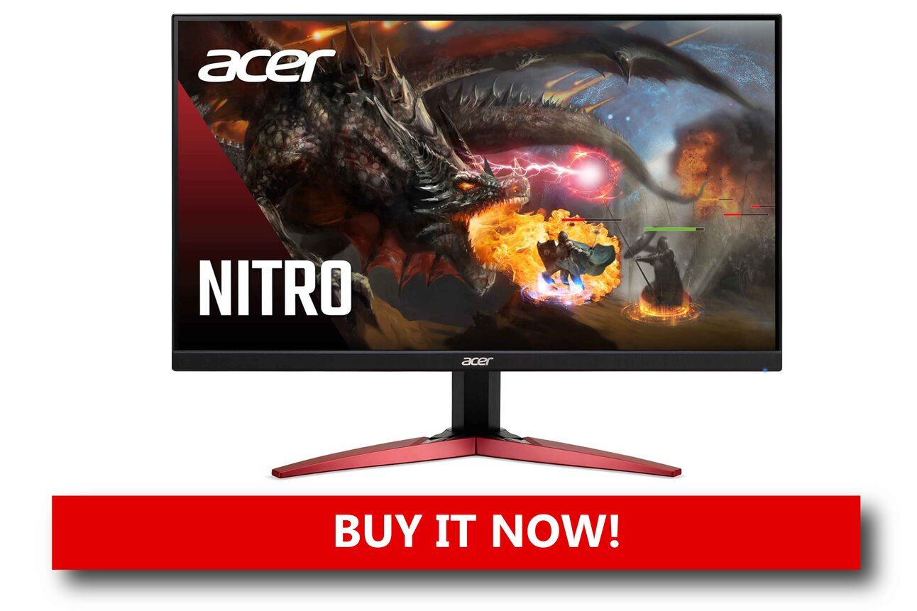 High Refresh Rate Monitors for Ultra-Smooth Gameplay A 144Hz curved gaming monitor showing crisp visuals of a high-action game, surrounded by a dual-monitor setup and RGB-lit peripherals.