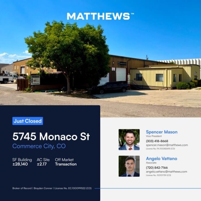 Matthews sells Denver small bay
