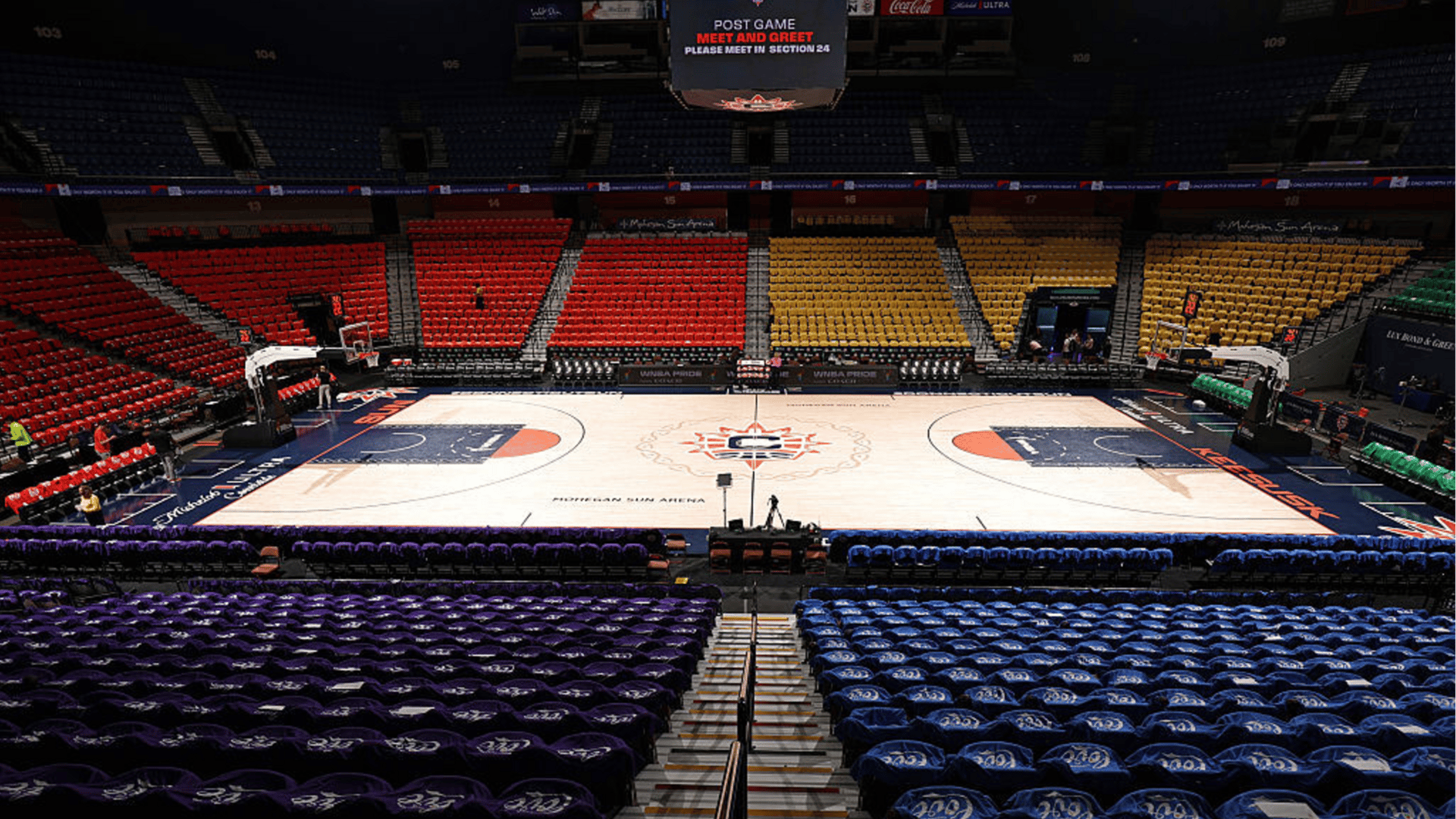 An overview of the arena before the game between the Dallas Wings and the Connecticut Sun on June 20, 2025 at the Mohegan Sun Arena in Uncasville, Connecticut.
