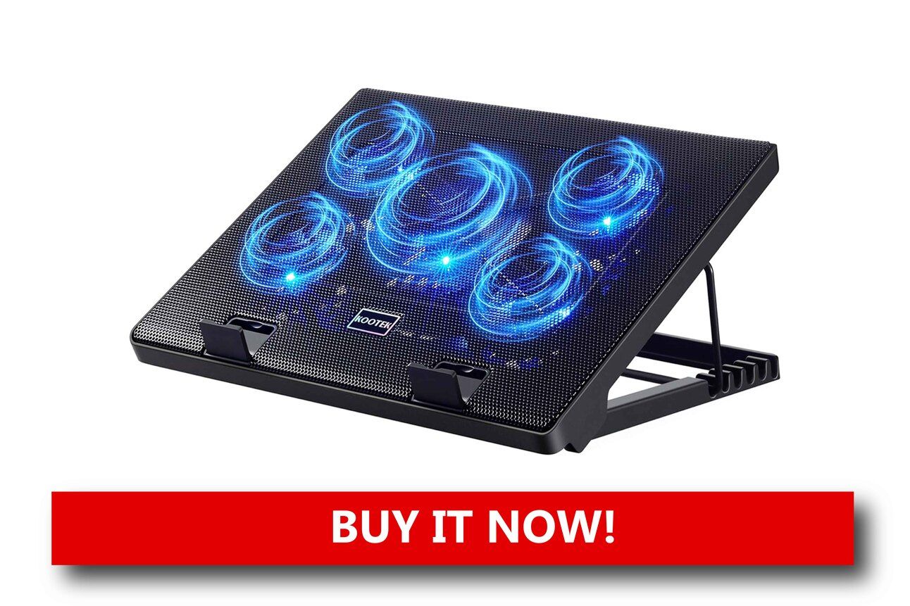 Cooling Stands for Consoles & Laptops A console cooling stand with blue LED fans running beneath a PlayStation, storing controllers and organizing headset cables in a compact vertical setup.