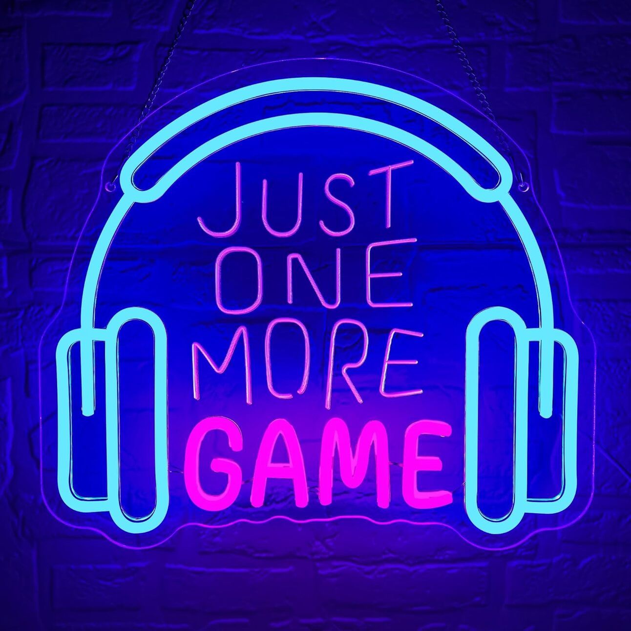Gamer Neon Signs – Light Up the Game Room Alt text: Headset-shaped gamer neon sign with dimmable LED light, sized 13.8x12.2 inches, perfect for teens, streamers, and gaming room decor.
