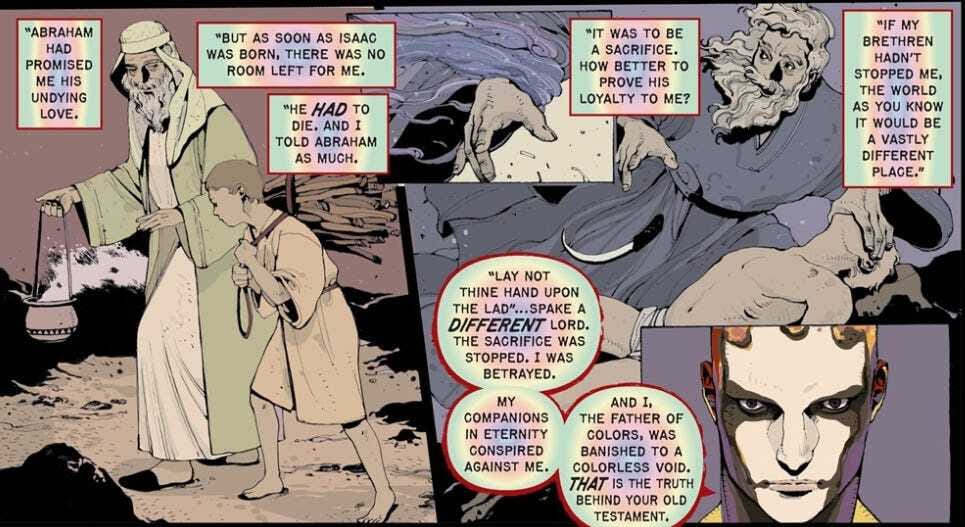 several frames from Next Testament illustrating the scene of Abraham's almost sacrifice of Isaac