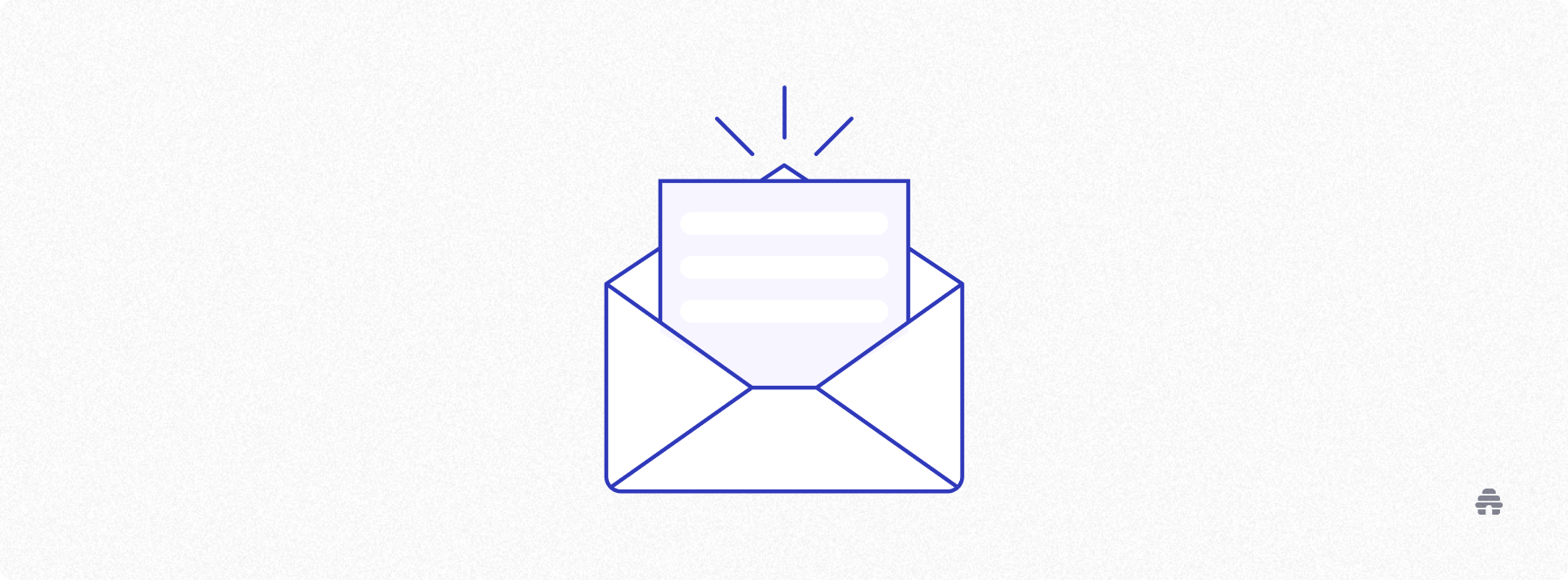 Illustration of an open envelope with a message emerging, representing a newsletter being delivered to subscribers using beehiiv