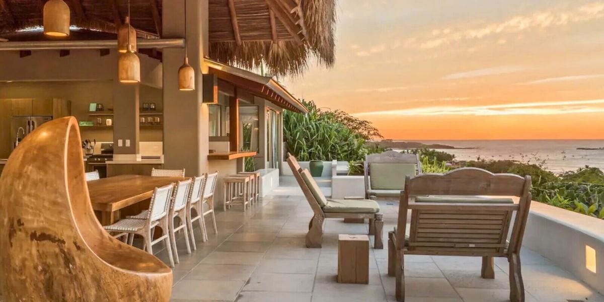 sun set over a beautiful rental