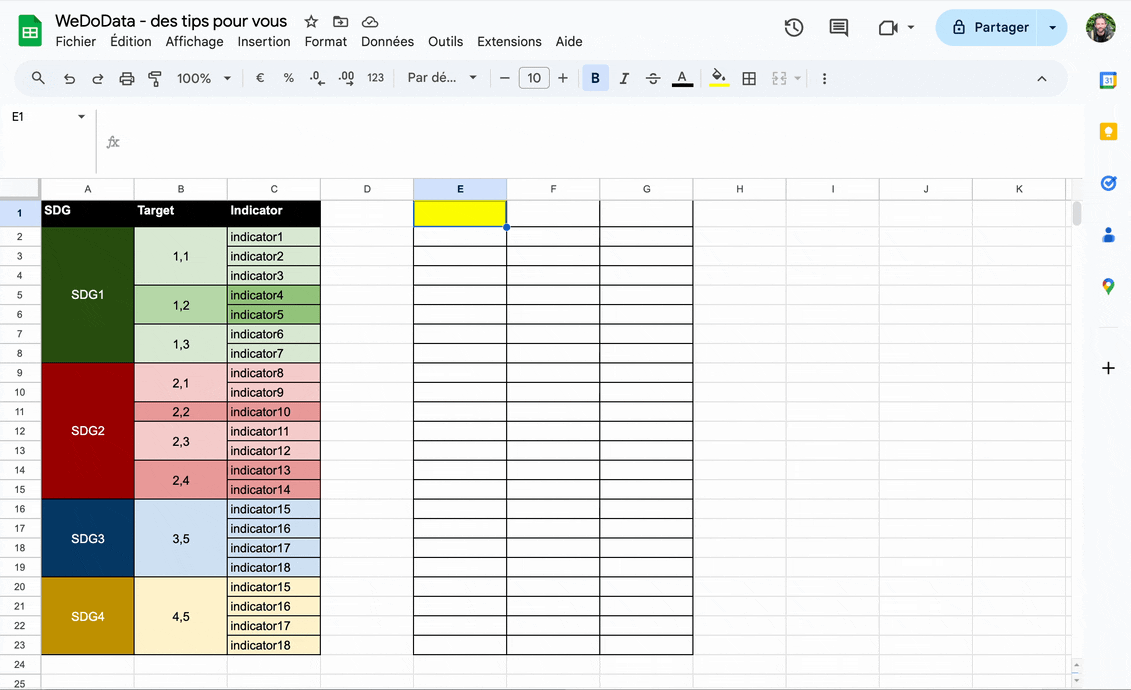 Le tableur pour les débutant·es / expert·es - exemple de formule : Array Formula