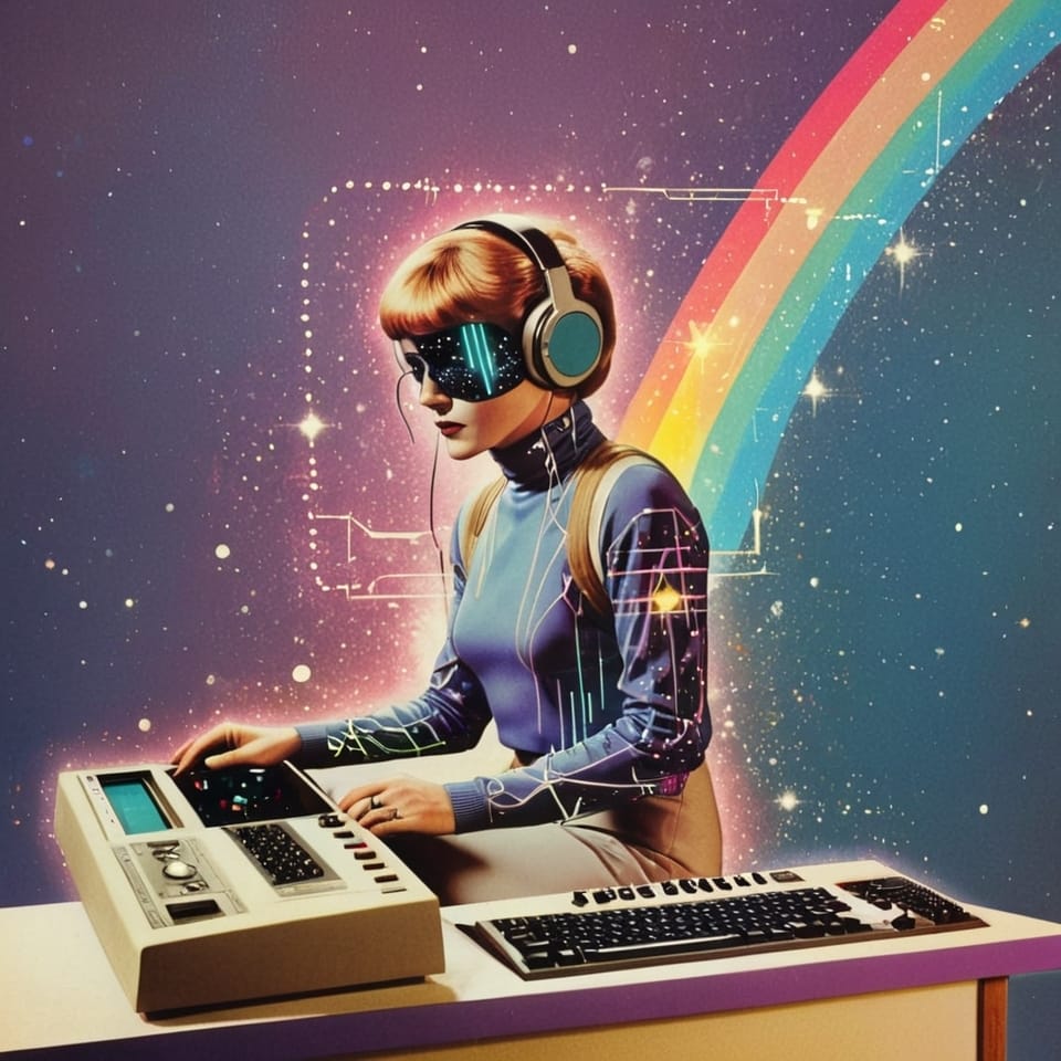 A woman playing synthesizers 