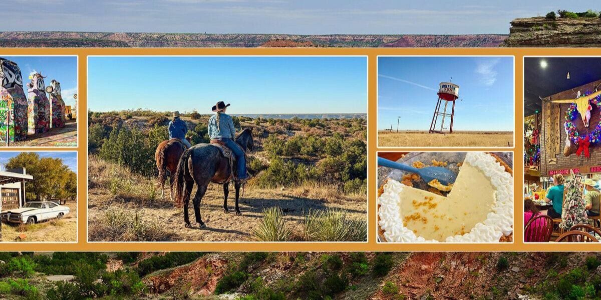 a collage of things to do and places to see in Amarillo Texas