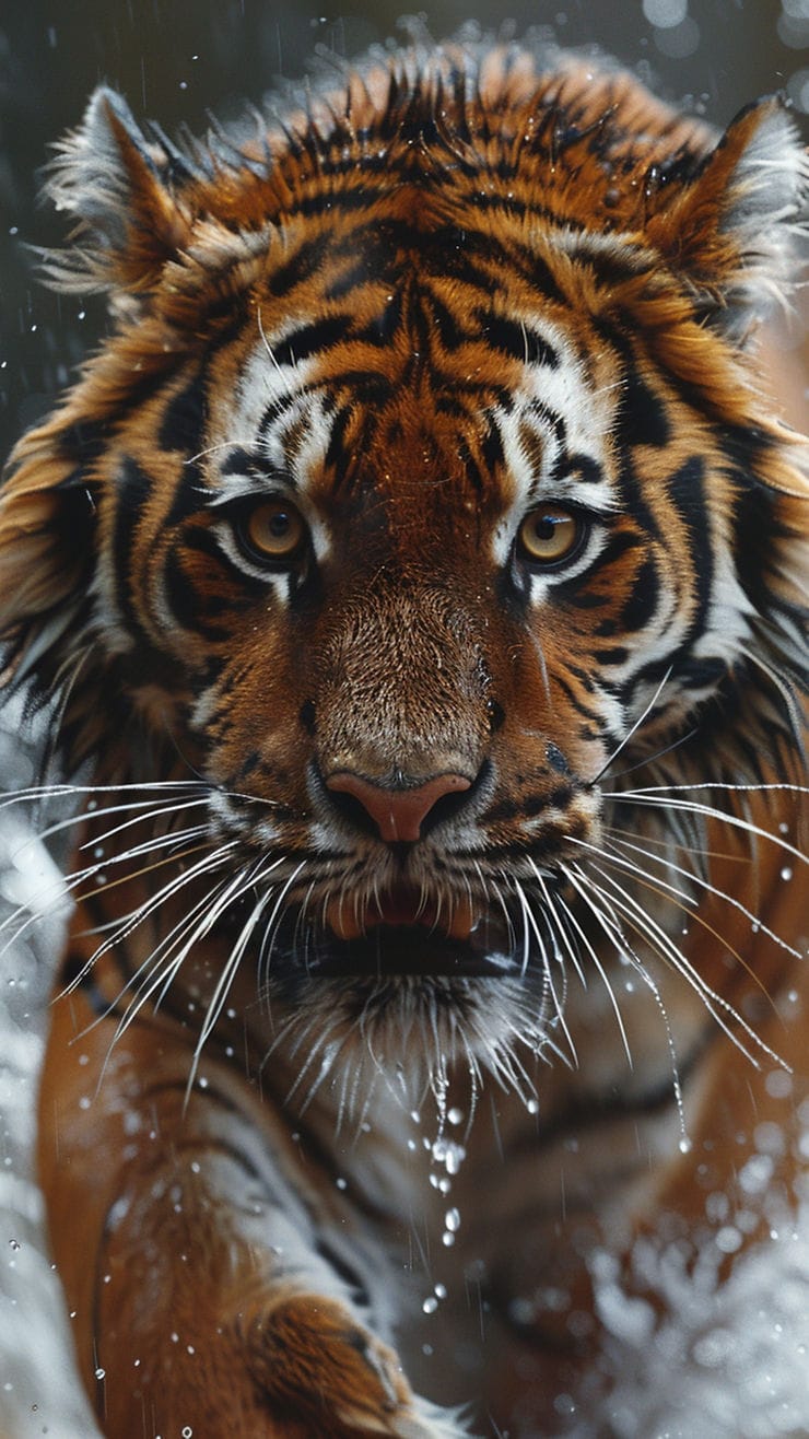tiger art rainy day